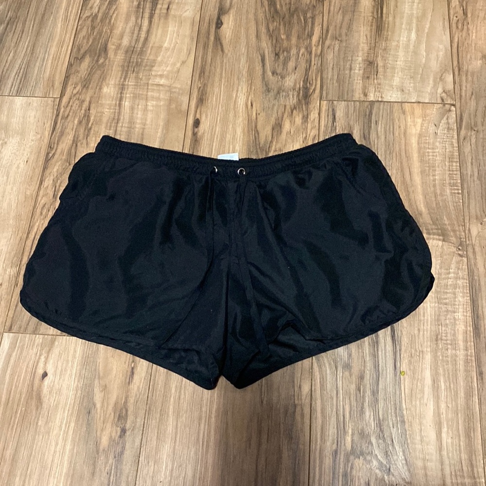 black athletic shorts